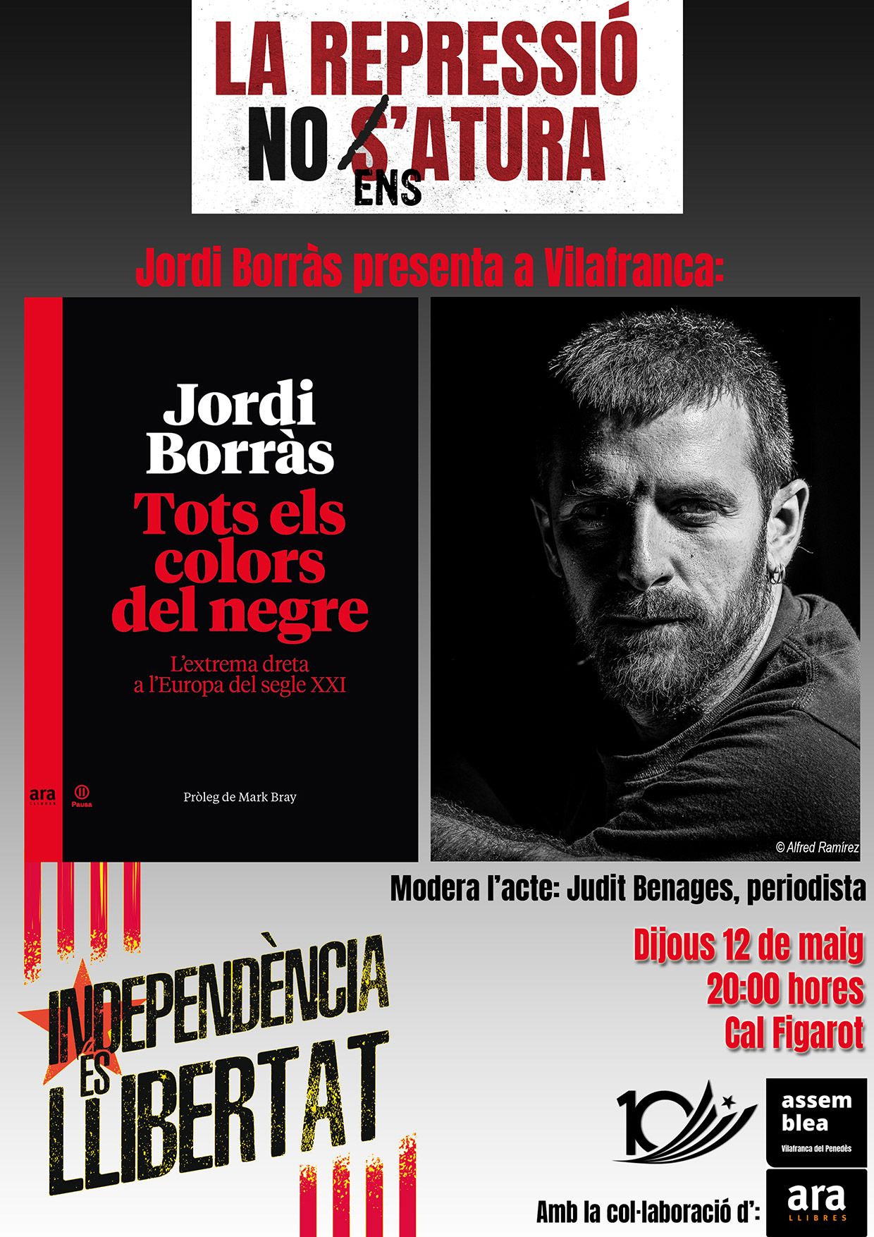 Jordi Borràs presenta a Vilafranca el seu últim llibre 'Tots els colors del negre'
